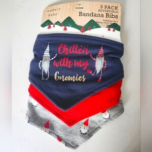 New Modern Baby 3 pack Christmas bibs